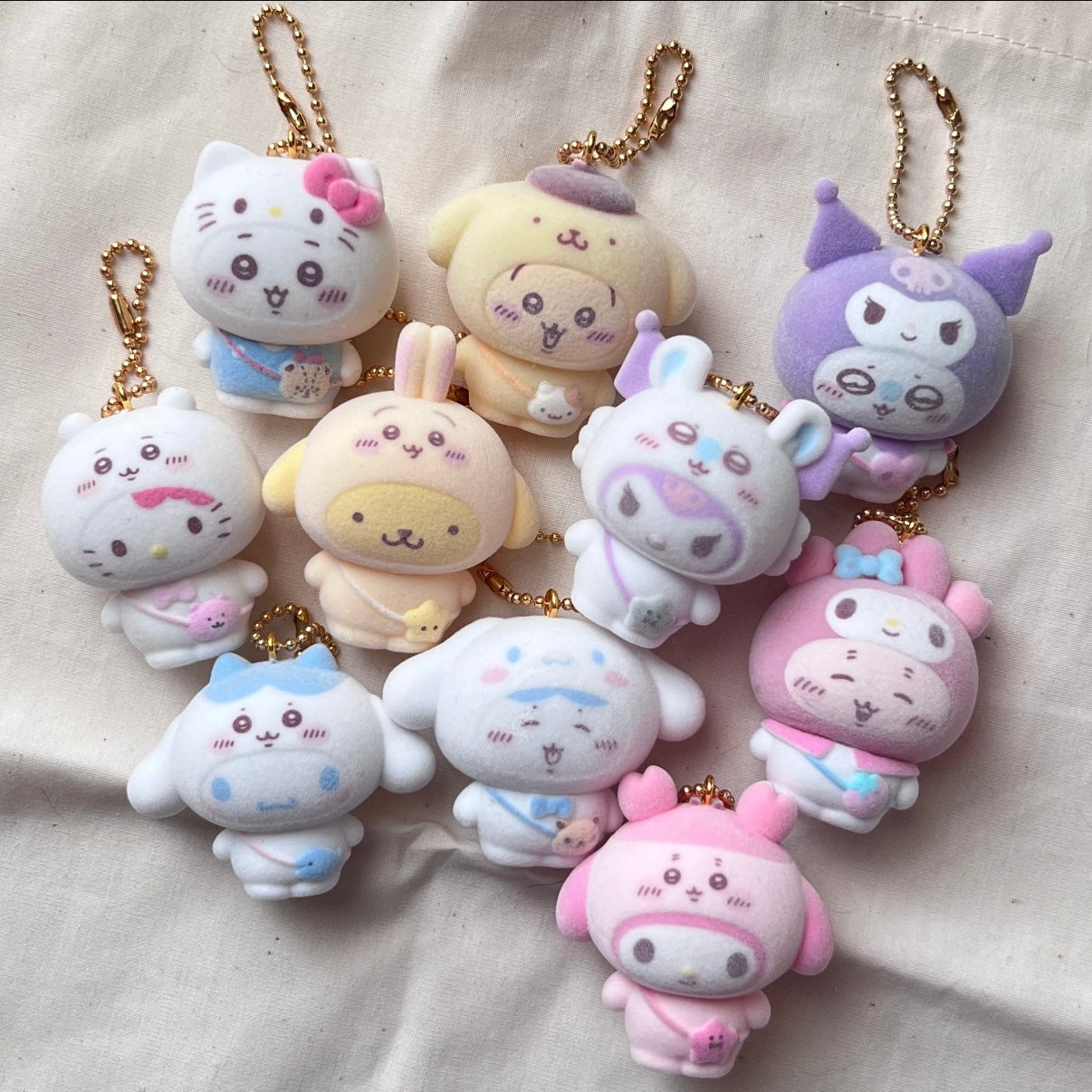 Sanrio x Chiikawa: Secret Flocked Mascot Series
